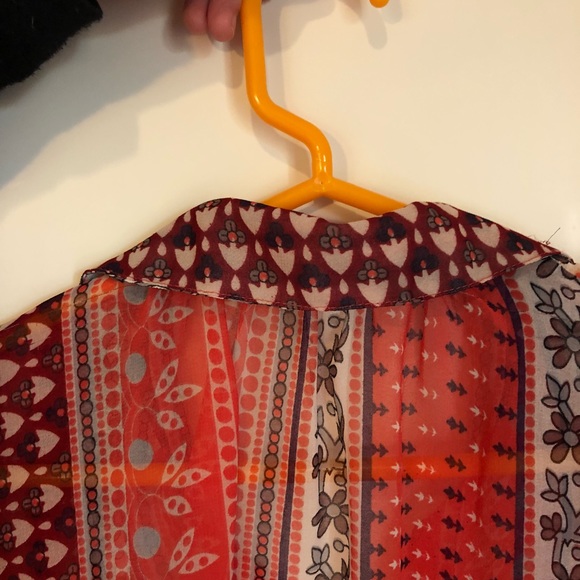 Free People Fall Sheer Patterned Blouse - Picture 4 of 4